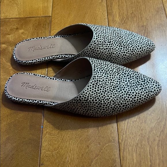 Madewell Remi Calf Hair Mules Size 7 Animal Print Leopard Slip On Pointed Toe - Picture 7 of 7